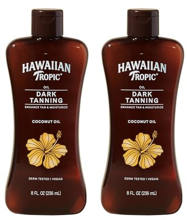 Hawaiian Tropic Dark Tanning Oil, 8 Fl Oz (2 Pack)