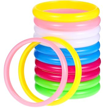 12pcs Colorful Plastic Bangle Bracelets Friendship Bracelets Party Favors for Kids Women Girls - 12Pcs for DIY Jewelry Accessories Decorations
