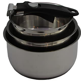 Lot 3 Casseroles 16/18/20cm Schumann Professionnel I Compatible Tous Feux Dont Induction I Acier Inoxydable I Manches Amovibles en Silicone I Couvercles Non-Inclus