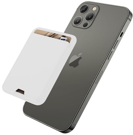 iLodn Magnetic Wallet Compatible with MagSafe for iPhone 17 16 15 14 13 12 Pro Max Air Plus Model, Mag 3 Safe Card Holder Stick on Accessories for Cell Phone & Case, White