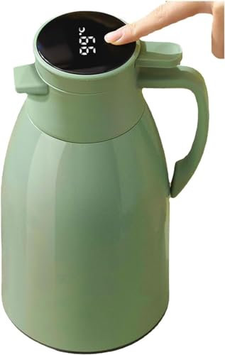 Teiera multiuso, Teiera isolata, Brocca da caffè isolata, Pentola isolante da 1300 ml con display digitale Bollitore con impugnatura ergonomica for bevande al tè e bricco isolante for caffè (Colore :