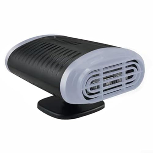 Chauffage de voiture 12 V, réglage à 360 degrés, chauffage portable, anti-buée et désembuage automatique, kit de chauffage de voiture d'hiver pour petits véhicules (noir gris)