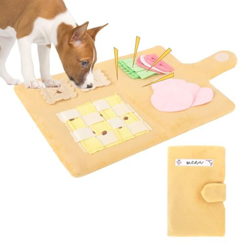 Treetopone Hunde-Schnüffelmatte Schnüffelspielzeug Hund Futtermatte SchnüFfelteppich Intelligenzspielzeug Schnüffelteppich für Hunde,Menüform Interaktives Geburtstag Geschenk