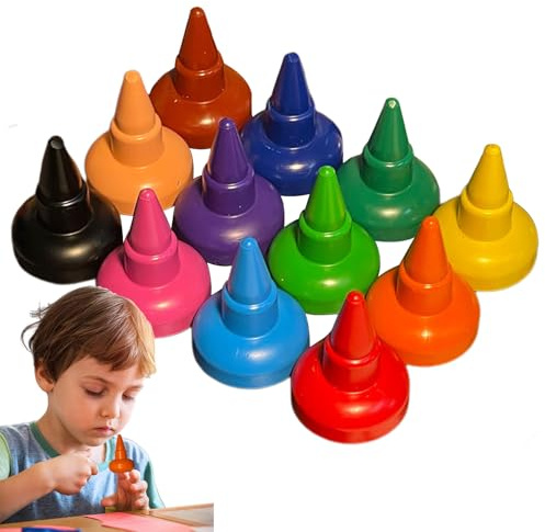 Crayones de dibujo de agarre fácil para niños pequeños - 12 veces conjunto de crayones coloridos para niñas y niños | Bolígrafos seguros, no tóxicos y portátiles para niños, suministros de arte para n