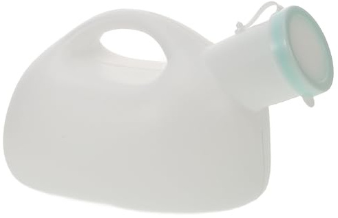 STOBAZA Orinatoio Maschile Portatile in Plastica 2000ml Tappo Bianco, Grande Capacità e Lavorazione Fine, per Anziani e Pazienti a Casa in Ospedale