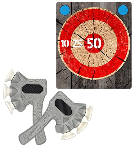 Zing Zax - Haches de lancer en mousse douce et sûre - Comprend 2 zaxes et 1 cible - Excellent jeu de cible d'intérieur ou d'extérieur pour les amis et la famille