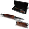 Handgefertigter Tintenroller aus Echtholz | Hochwertiger Rollerball aus Holz mit Miene & Etui | Exklusives Business Geschenk Set (Weinrebe)