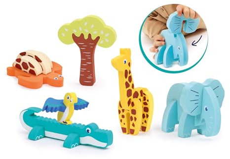 Ludi — Puzzle in schiuma 3D — Giocattoli per l'apprendimento precoce — Gioco di costruzione — a partire dai 18 mesi — Stimola le capacità motorie e promuove l'immaginazione — 18 parti in schiuma da