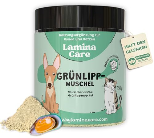 Lamina Care - Poudre Moule Verte Chien et Chat pour Prévenir Arthrose Chien, Renforcer Articulations et Les Os avec Glucosamine et Omega 3, Complements Alimentaires Chiens pour Améliorer la Mobilité