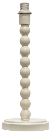 firstchoicelighting Bobbin Ivory Table Lamp or Bedside Light Base Only, Height 36cm, LED Compatible, Vintage Ball Design
