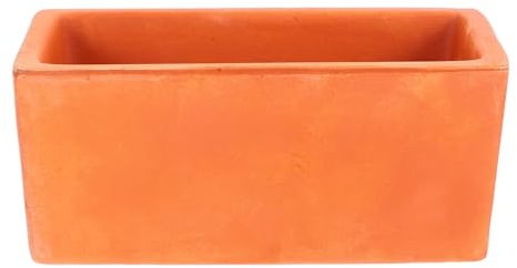 SUPVOX Jardinière Terre Cuite Rectangulaire Marron pour Plantes Succulentes avec Drainage, Pot de Fleurs Élégant et Rustique pour Décoration de Bureau ou Fenêtre