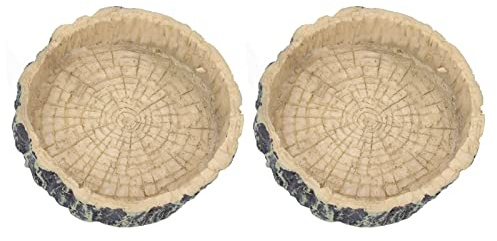Ensemble de 2 Bols de Nourriture pour Reptiles, résine Durable, Non Toxique, Facile à Nettoyer, Outil d'alimentation pour Tortue, Gecko, lézard, araignée, caméléon, Accessoires