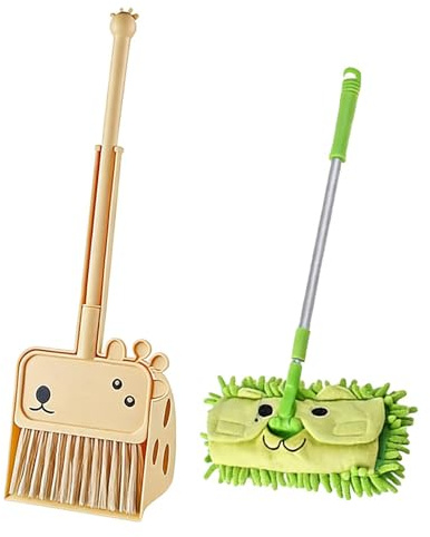 Set da gioco per bambini – Set di 3 scope, , giraffa, giocattolo per la pulizia dei bambini, gioco di ruolo, educativo a casa