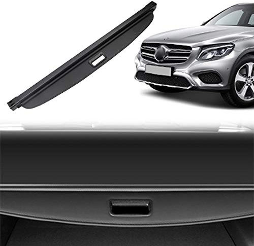 OREALTOOL Laderaumabdeckung Kofferraum Schutz Abdeckung Cargo Cover kompatibel mit GLC 2016 2017 2018 Schwarz Ausziehbar Kofferraumabdeckung Rollo
