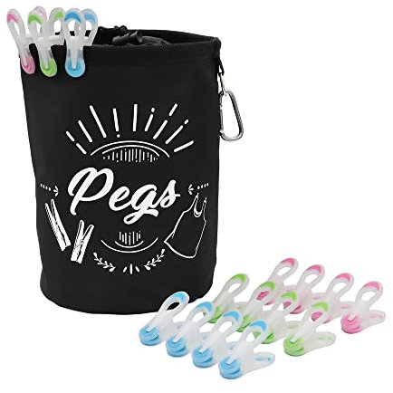JVL Large Peg Bag with 72 Prism Soft Touch Mini Pegs, Multicolor (08-040-270)