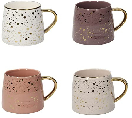 Tognana Des Arts Chic, Set 4 Tazze, Mug 340 cc, Porcellana, Multicolore