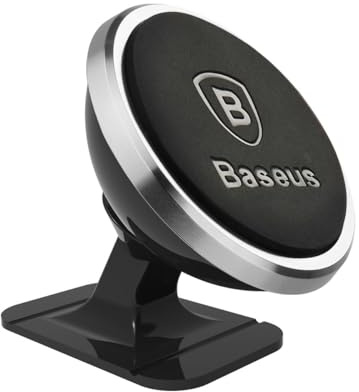 Baseus, DaHolder - Supporto magnetico da auto per smartphone, argento (6932172627058) sh adattatore di alimentazione (IN)' Usb-c cavo convertitore musicale onePlus 6t 7 pro per one plus 7