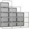 Pinkpum 12 pcs Clear Shoe Boxes, Stackable Plastic Shoes Storage Organiser, Fit Size 9.5, Foldable Sneakers Containers with PP Door Panels, Great Substitute for Shoe Rack, Grey