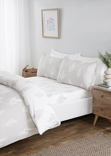 Rapport home Fern Microfibre Full Bedding Set King Multi Reversible Duvet Cover, Fitted Sheet with matching Pillowcases