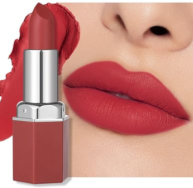 Erinde Matt Lippenstift Wasserfester, Rot Lipstick Long Lasting, 24 Stunden Halt, Hochpigmentierter Rimmel Lippen Stift