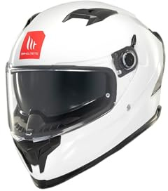 Casco Integral MT Braker SV Solid A0 Blanco | Casco Integral para Hombre | Transpirable y Lavable | Homologado ECE 22.06 & Dot | Talla M