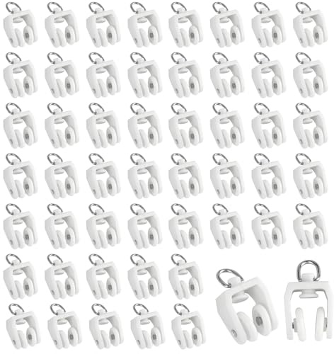 80 Stück Vorhangschienenrollen, Vorhangrollen mit Zwei Rädern, Gleitrollen für Vorhänge, Gardine Schienenrolle, Vorhangrollen für Flexible Kunststoff-Vorhangschienen, Vorhang Rollen Gardinenschiene