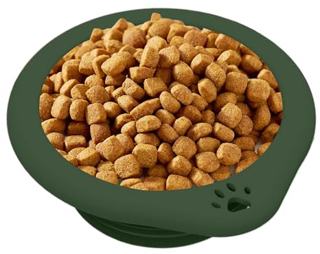 Nhujevkom Bol De Voyage pour Chien | 300ml Récipient d'alimentation Pliable avec - Coupe d'alimentation en Silicone,pour Camping Randonnée Marche Plage Animaux Chien Chat Chiot Animal De Compagnie