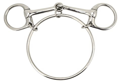 YONGZURA Broca de Caballo de Acero Inoxidable | Diseño de Anillo Suelto de 125 mm para Entrenamiento y Control | Broca de Boca de Caballo de 5 Pulgadas para Montar/Saltar/Sendero |