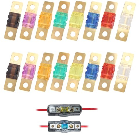 16 Piezas Fusibles Coche Kit 20A 30A 40A 50A 60A 80A 100A 120A