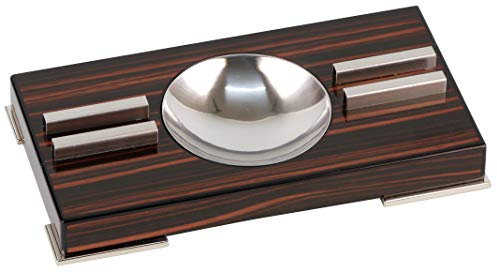 GERMANUS Zigarrenascher in schwarz braun, Holz, für 2 Zigarren