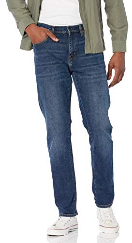 Amazon Essentials Men's Athletic-Fit Stretch Jeans - Discontinued Colors, Dark Blue Vintage, 38W x 32L