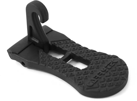 OMAC Autotür Türpedal Fußstütze Klappbare kompatibel mit Universal Aluminium Schwarz 1tlg