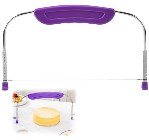 Tortenschneider,Tortenbodenschneider,Tortensäge-Edelstahl Tortenbodenschneider,mit höhenverstellbarem Tortensäge Draht,Tortensäge zum Gleichmäßigen Schneiden von Tortenböden