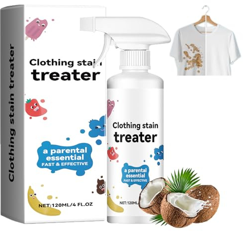 120ml Stain Treater Spray for Clothes, Portable Travel-Friendly Stain Remover Spray, Effective Stain Treater, Oil Stain Remover for Clothes, Fast-Acting Messy Eater Solution