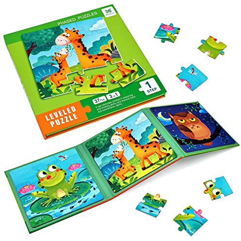 BBLIKE Kinderpuzzle Magnet Puzzle Tier Puzzle für Kinder Puzzle ab 3 Reisespiele Kinder ab 3 Lernspielzeug für Kinder 3 4 5 Jahren Alt (Tier)