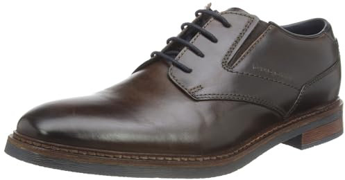 bugatti Maik Exko, Zapatos con Cordones Hombre, Marrón Oscuro, 42 EU