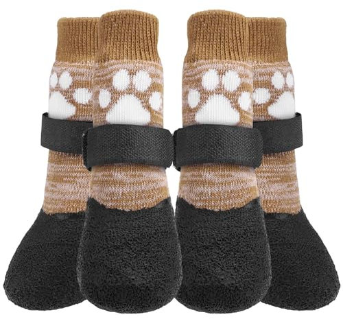 KOOLTAIL rutschfeste Hundesocken ¨C Outdoor-Hundeschuhe wasserdichte Hundeschuhe Pfotenschutz mit Gurt Traktionskontrolle f¨¹r Hartholzb?den