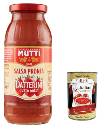 24x Mutti Salsa Pronta Pomodoro Datterini sauce,Tomatensauce 100% Italienisch 300g + Italian Gourmet polpa 400g