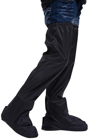 OhMill Pantalon Imperméable Jambes Imperméable pour Cyclisme Imperméable pour Jambes et Pieds Protège-Jambes Étanches Ajustable Pratique pour Moto Vélo VTT