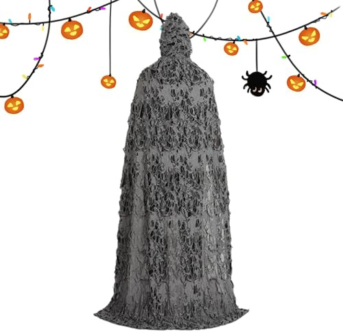 Humdcdy mantel med huva, halloweenkostym rippade trasor mantel med huva | cosplay-morgonrockar läskig för utklädning flickor kvinnor män entusiaster hemsökt hus teater evenemang fest natt