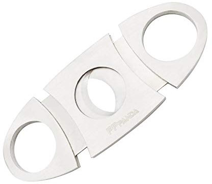 PPpanda Cigar Cutters, Stainless Steel Cigar Cutter Double Blade,Silver,9.5x5cm
