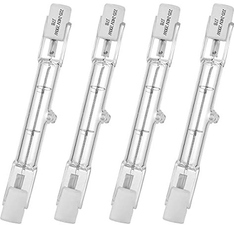 VINBE HaloLine Halogen-Röhre, R7S-Sockel,T3 Halogenstablampe, 230V,200 Watt, 78mm,Warmweiß - 2800K(4 Stück)