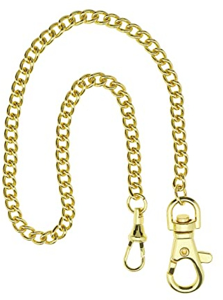 OTOTEC Cadena de Reloj de Bolsillo Albert con Cierre de Langosta 14,5 Pulgadas Chapado en Metal Clásico Reloj Colgante Correa de Cadena Accesorios para Reloj de Bolsillo Dorado