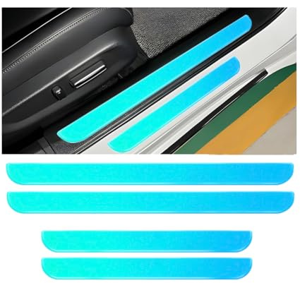 JNNJ 4 Piezas Umbral Placas De Protección Decoración Estribos De Coche, Umbral De Puerta Coche Protector Accesorios Tuning, Universal Pegatinas Umbral Puerta Coche Protector(Sin etiqueta)