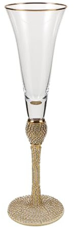 GLEAVI En Cristal Strass Clouté Verres À Pied Verre À Vin Mousseux Gobelet À Cocktail Tasse À Boire Pour Anniversaire De Mariage Fête D'anniversaire