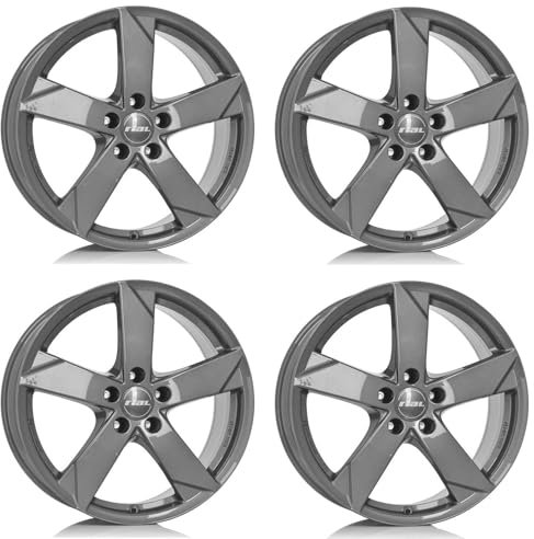 4x Rial Felgen Alufelgen Kodiak 6.0Jx16 ET43 5x112 graphit kompatibel mit VOLKSWAGEN Caddy Cross Touran E-Golf Golf Jetta Passat T-ROC T-Ro