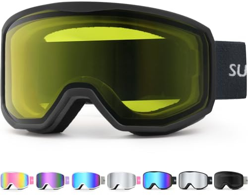 Supertrip Masque Ski Femme Homme, Masques de Snowboard Anti-Buée Poussière 100% protection UV400 Casque Compatible, Masque et Lunettes de Ski Adulte Junior Ski/Skate