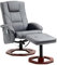 HOMCOM Relaxsessel Massagesessel mit Hocker Fernsehsessel mit Liegefunktion 360° drehbar mit Seitentasche Kunstleder 73 x 83 x 106cm Dunkelgrau