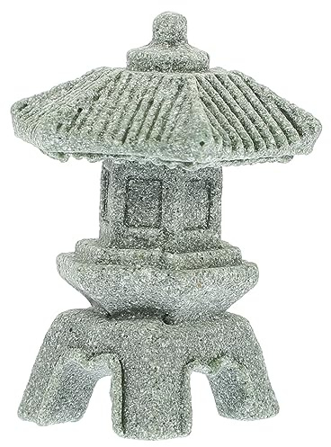 VICASKY Statue Pagode Miniature Lanterne Décorative pour Jardin Zen, Mini Pagode en Pierre pour Micro Paysage, Balcon, Cour