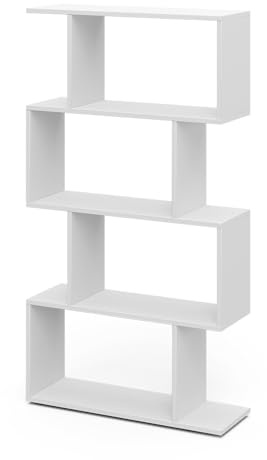 Vicco Divisorio per ambienti Levio, Bianco, 70 x 132.1 cm 4 scomparti, adatto come scaffale autoportante o divisorio per ambienti